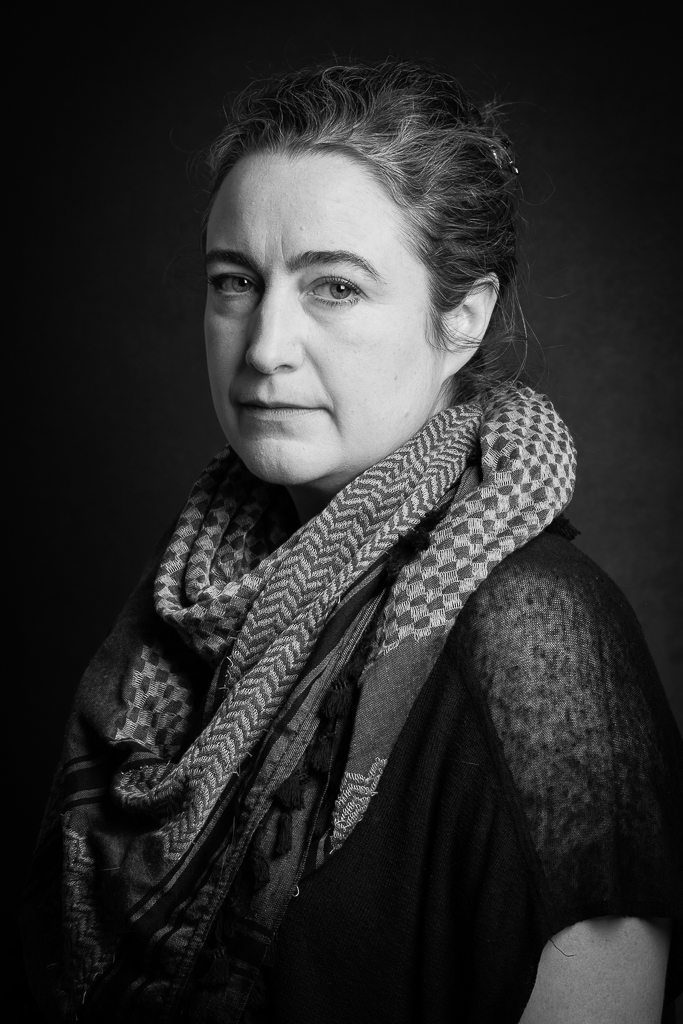 Black-and-white photographic portrait of Oregon novelist and culture writer Lydia Kiesling. Phot: K.B. Dixon